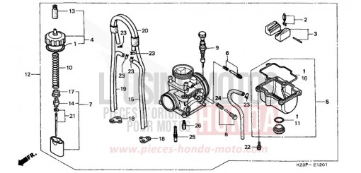CARBURETOR (2) CR250RX de 1999